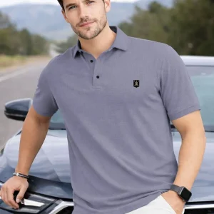 VeBNoR Men's Solid Grey Polo Neck Regular Fit Polyester T-Shirt